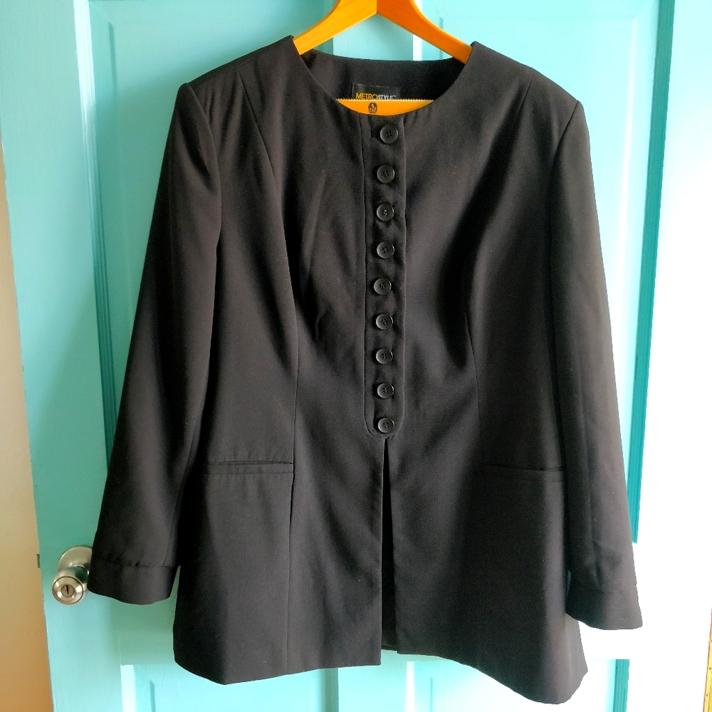 🔥B2G1 Metro Collarless Funky Suit Jacket